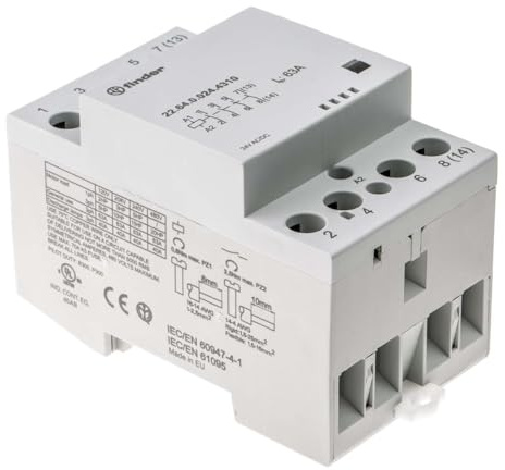 Finder 22 Leistungsschütz 24 V ac, 24 V dc-Spule, 4 -polig / 63 A 5 W 4 NO (Schließer)