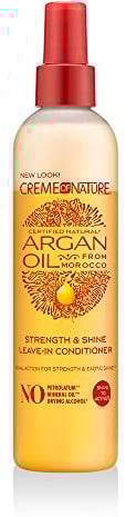Creme of Nature - Argan Oil - Spray Cheveux à l'Huile d'Argan du Maroc - Soin des Cheveux Fortifiant pour Cheveux Bouclés Frisés Crépus - Sans Rinçage - Spray - Flacon de 250ml