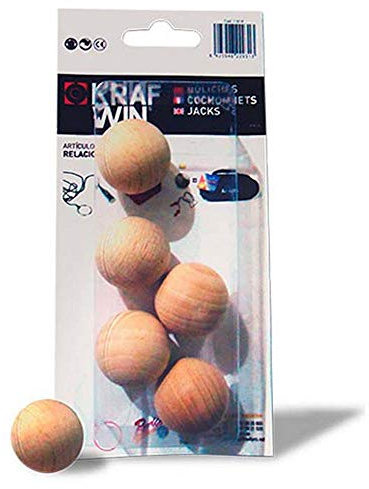 Krafwin Dal Petanca Boliches Set 5Uds Bolas Mini Golf, Adultos Unisex, Multicolor (Madera), Talla Única
