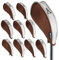 Andux Mesh Golf Iron Club Head Covers with Zipper Left and Right Handed 10pcs/set (Coffee/Grey)