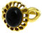 Chic-Net Messing Ringe Onyx schwarz Blume oval 19 mm antik golden nickelfrei Tribal Brass 58 (18.5)