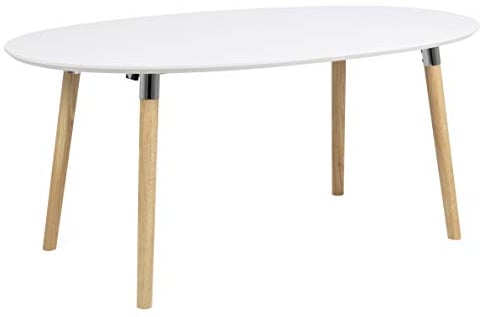 AC Design Furniture Kim Esstisch, L: 170 x B: 100 x H: 74 cm, Weiss, Holz/Chrom, 1 Stk
