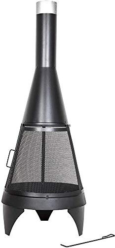 La Hacienda Colorado Steel Chimenea in Matt Black Finish. Extra Large Size