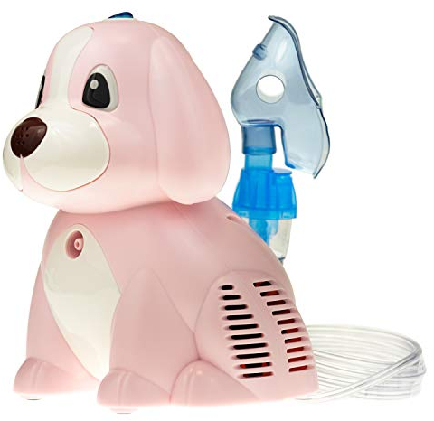 Omnibus BR-CN171 Puppy Elektrischer Inhalator Hündchen Inhaliergerät Set für Kinder und Erwachsene Vernebler Inhalation Maske für Erwachsene und Kinder (Rosa)