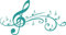 GRAZDesign Wandtattoo Musik Wohnzimmer Jugendzimmer Musikraum | Wandaufkleber Notenschlüßel - 56x30cm / 054 türkis