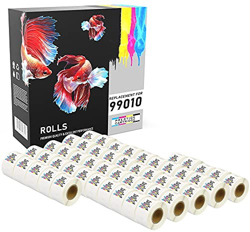 Prestige Cartridge 50x 99010 28mm x 89mm Etiketten kompatibel für LabelWriter 4XL, 310, 320, 330, 400, 450 Turbo/Twin Turbo/Duo & Seiko Smart Etikettendrucker (130 Etiketten pro Rolle)