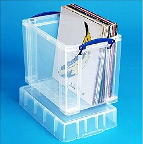 19 litre XL Really Useful Clear Plastic Storage Box- Stores 50 Vinyl LPs