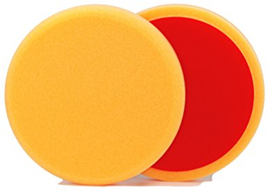 ALCLEAR Polierpad gegen Hologramme, Auto Polierschwämme Polierschwamm, Durchmesser: 135x25 mm, orange, 2er Set, Polierpad polieren Pad Schwamm Polierschaum f. Poliermaschine