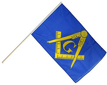 Flaggenfritze Große Stockflagge/Stockfahne Freimaurer + gratis Sticker