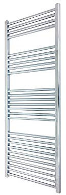 400mm(w) x 1400mm(h) Straight Chrome Heated Towel Rail, Radiator, Warmer 1926 BTUs Bathroom Central Heating Ladder Rail (Horizontal Bar Pattern: 4-5-7-10)
