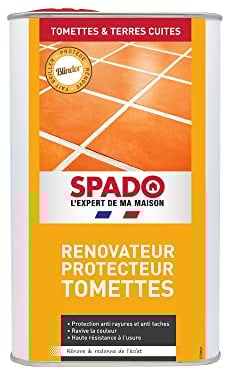 SPADO - Rénovateur protecteur tomettes - Protection anti rayures et anti taches - Ravive la couleur - Haute résistance à l'usure - Rénove & redonne de l'éclat - 1L - Fabriqué en France