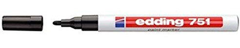 EDDING 751 PAINT MARKER PEN BULLET TIP - BLACK (PACK OF 3)