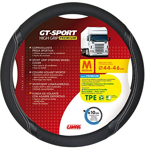 Lampa 98008 Steering Wheel Cover, Thermoplastic Elastomer (TPE) GT-Sport M