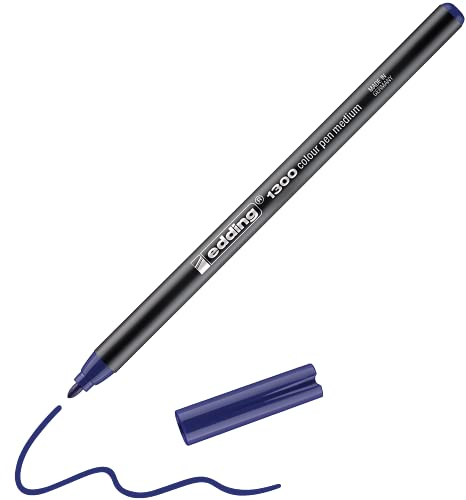 edding 1300 Fasermaler medium - blau - 1 Stift - Rundspitze 2 mm - Filzstift zum Zeichnen und Schreiben - Filzstift für Schule, Mandala, Bullet Journal