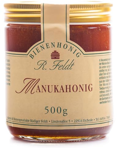 Manuka-Honig (Teebaum), Neuseeland, dunkel, flüssig, kräuterartig kräftig, 500g
