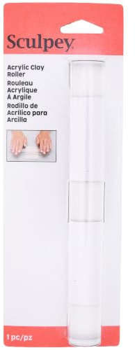 Polyform Sculpey Acrylic Clay Roller - 8 inch | Essential Tool for Air Dry and Oven Bake Polymer Clays, Perfect for Jewelry, Home Decor, and General Crafting, #AS8AR