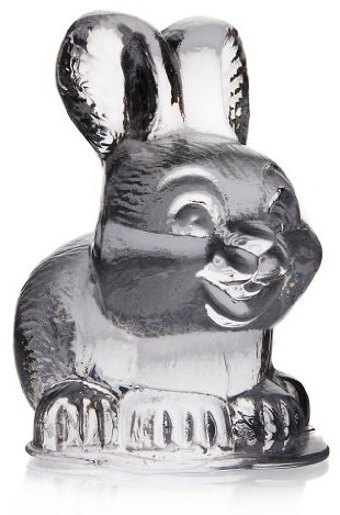 Glas Figur Tier Statue für Vitrine Osterhase Transparent Bleikristall