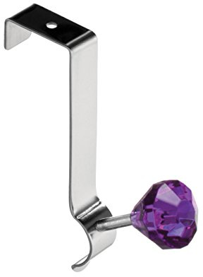 Premier Housewares 509777 Diamante Over Door Hook - Purple H12 x W3 x D10cm