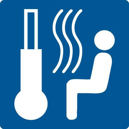 Schwimmbadschild Sauna aus selbstklebender Folie - in verschiedenen Größen erhältlich