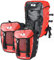Red Loon Fahrrad Gepäckträgertasche Fahrradtasche Packtasche Pro Triple rot/schwarz - Fahrradtasche Gepäckträger - Fahrrad Doppeltasche + Fahrradrucksack - miteinander koppelbar - wasserdicht