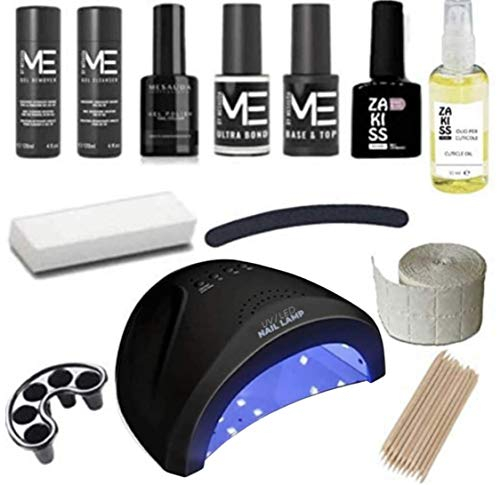 Kit Semipermanente Unghie Completo MESAUDAME Gel Polish – Con Fornetto Led 48w + Ultrabond + Smalto Semipermanente da 5ml Base Top e Colore + OMAGGIO Olio Cuticole e smalto Zakiss 10 ml