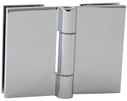 Konzept Design Dusch-Türbeschlag, 'Slim Line', Glas-Glas, 180°, Chrom, Silber