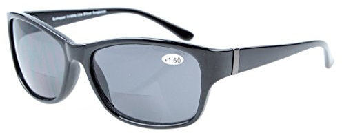 Eyekepper Bi-Focal Sunshine Readers Fashion Bifocal Sunglasses Black Frame/Grey Lens