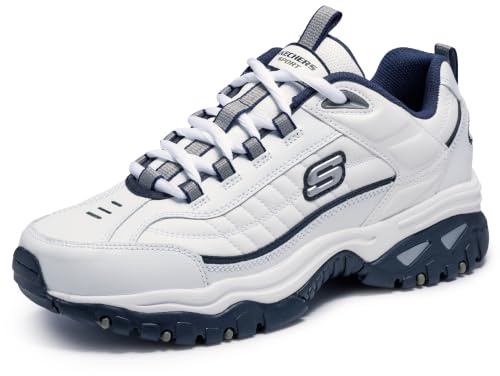Skechers mens Energy Afterburn road running shoes, White/Navy, 9.5 US
