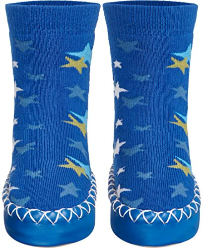 Playshoes Pantoufles Chaussons Mixte Enfant, Étoiles Bleues, 27/30 EU