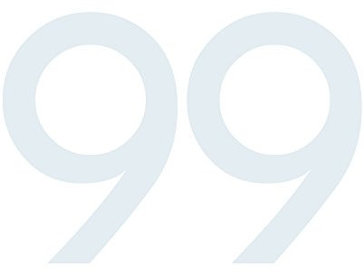 Zahlen-Aufkleber 99 in weiß, 5 cm, Kennzeichnung o. Hausnummer Beschriftung für Briefkasten, Mülltonne & allen glatten Flächen