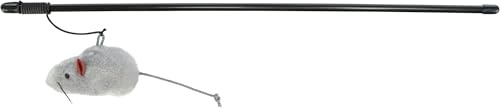TRIXIE play rod with mouse - catnip - plush/plastic - 48 cm rod - 60 cm rubber band - 4105