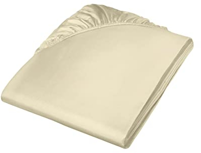 Fleuresse Colours Spannlaken, Uni-Mako-Satin, vanille, 100 x 200