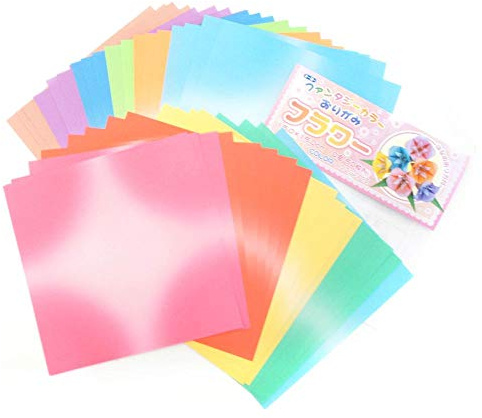 Toyo Origami, Fantasy Color Flower 15 cm x 15 cm, 10 Colors, 5 Each