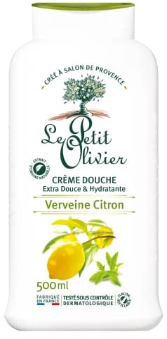 LE PETIT OLIVIER - Crème Douche Extra Douce & Hydratante - Parfum Verveine Citron - PH Neutre Pour La Peau - Sans Savon, Sans Colorant - Fabriqué En France - 500 ml