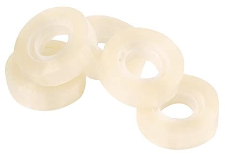 Q-Connect KF17488 Lot de 12 rouleaux de ruban adhésif transparent pour école, maison et bureau 12 mm x 30 m