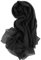 Prettystern 200cm Damen einfarbig Seidenschal Crepe Georgette Schultertuch festlich Stola für Abendkleid Schwarz
