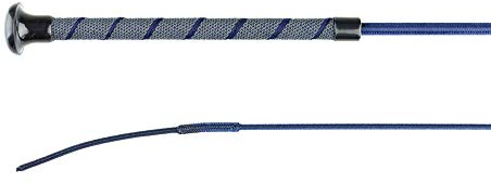 HORZE Sure Grip Lightweight Dressage Schooling Whip with Anti-Slip Rubber Handle - Dark Blue - 47 in