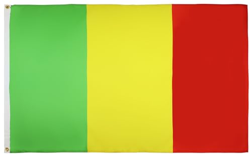 AZ FLAG - Drapeau Mali - 90x60 cm - Drapeau Malien 100% Polyester Avec Oeillets Métalliques Intégrés - Pavillon 50 g