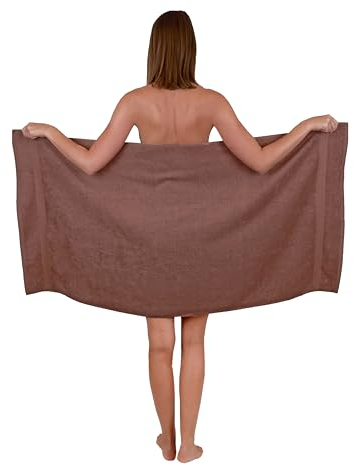 Betz Strandtuch Duschtuch Größe 70x140 cm Duschhandtuch Badetuch Strandtücher Handtuch Premium 100% Baumwolle Farbe nussbraun