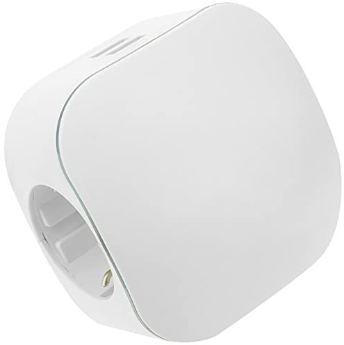 BeMatik - Multiplicador de clavija enchufe schuko triple de color blanco con cargador USB 5VDC