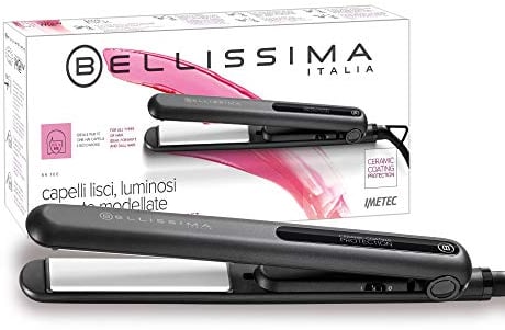 Bellissima Imetec B9 100, Plancha de pelo, calentamiento rápido, multivoltaje automático, temperatura de 210 ºC