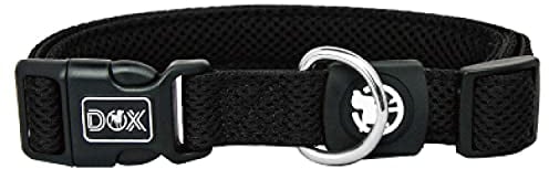 DDOXX Airmesh Hundehalsband - Stabiles und Verstellbares Welpenhalsband für alle Größen - M (Schwarz)