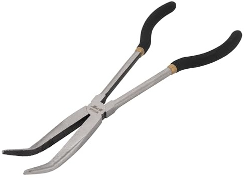 Performance Tool W1045 11-Inch Long Reach 45-Degree Bent Long Nose Pliers, Black
