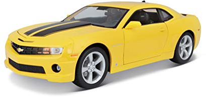 Maisto Chevrolet Camaro SS '10: Modellauto mit Federung, Maßstab 1:18, Türen und Motorhaube beweglich, Fertigmodell, lenkbar, 24 cm, gelb (531173), Sortiert