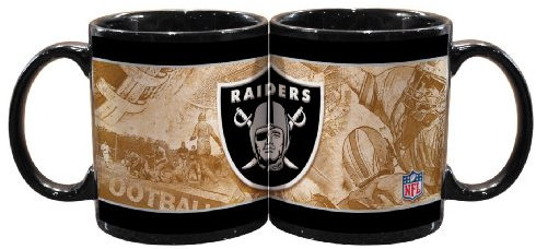 NFL Oakland Raiders Nostalgische Tasse, 325 ml, Schwarz, 2 Stück