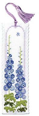 Delphiniums Bookmark - Cross Stitch Kit
