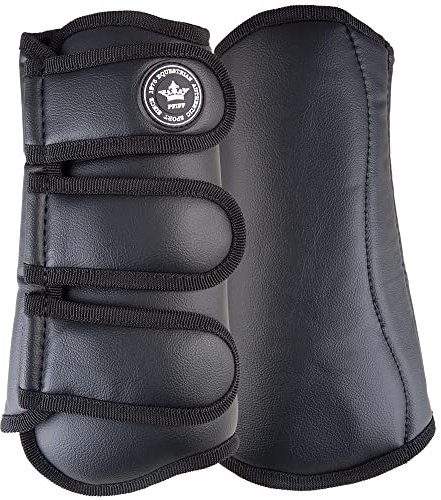 PFIFF 101778 Gamaschen Galena, feste Kunststoffschale Soft-Innenfutter, Vorderbein Schwarz Cob