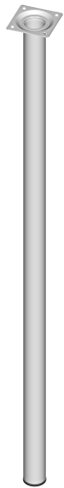 Element System 4 Stück Stahlrohrfüße rund, Tischbeine, Möbelfüße inklusive Anschraubplatte, Länge 75 cm, Durchmesser 30 mm, 4 Farben, 11 Abmessungen, weiß, 11100-00082