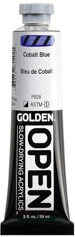Golden 0007140-2 2Oz Open Acrylic Color Paint - Cobalt Blue