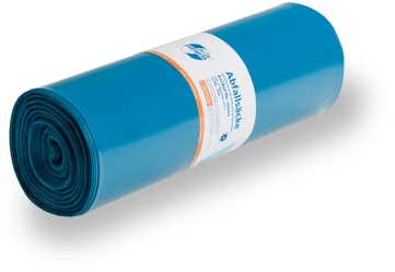 PREMIUM PLUS, Bolsas de basura de alta resistencia DEISS Premium Plus 120 L, color azul para escombros de construcción, 150 unidades